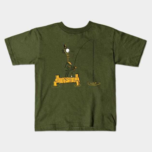 Gone Fishing Kids T-Shirt by timprobert